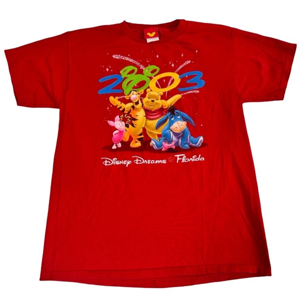 Vintage Disney Dreams Florida 2003 Winnie the Pooh T-Shirt Red‎ Medium M